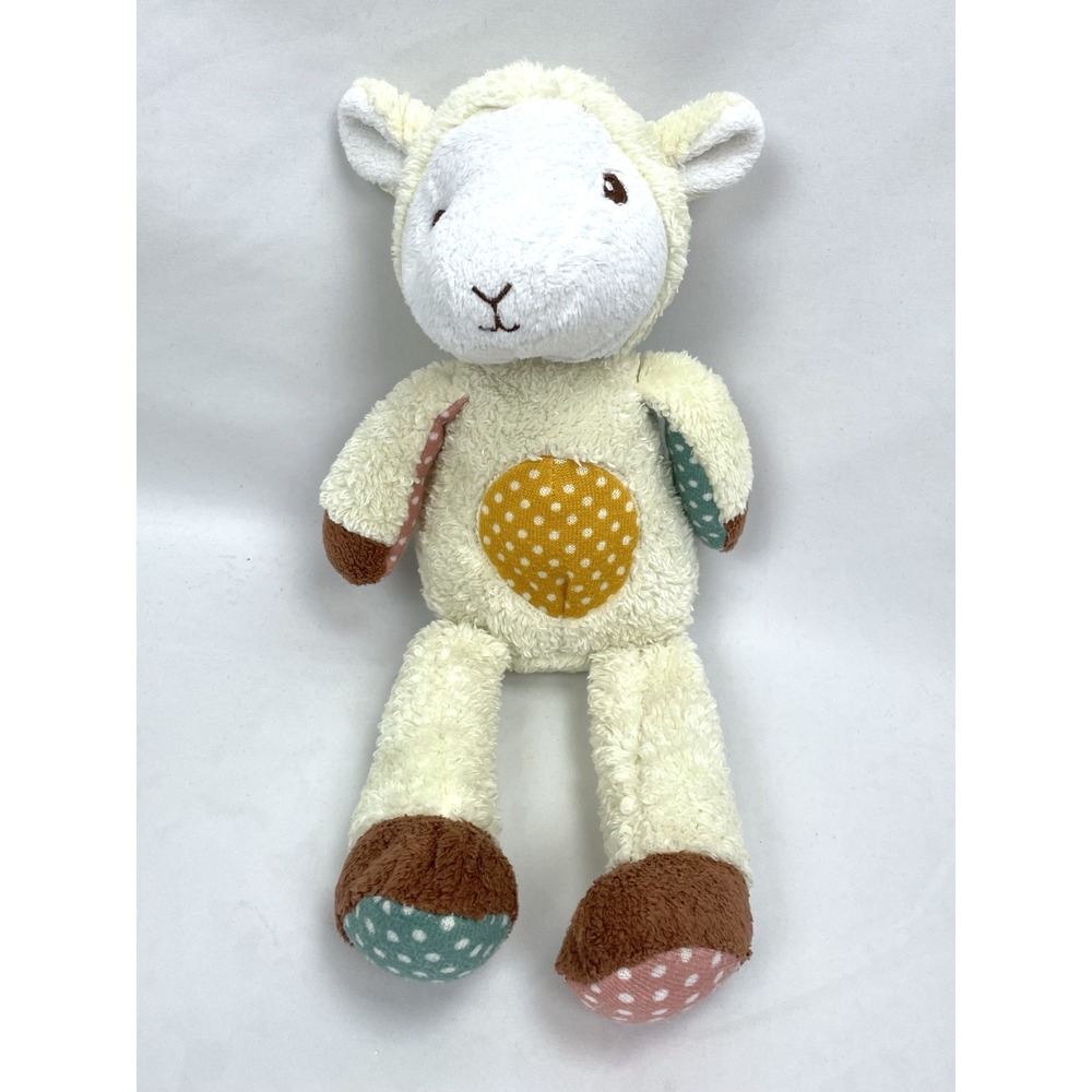 Animal Adventure Cream Lamb Sheep Polka Dot Stuffed Animal Plush